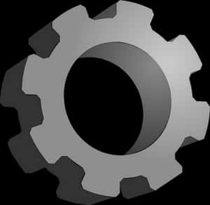 Single Metal Gear Graphic PNG image with transparent background