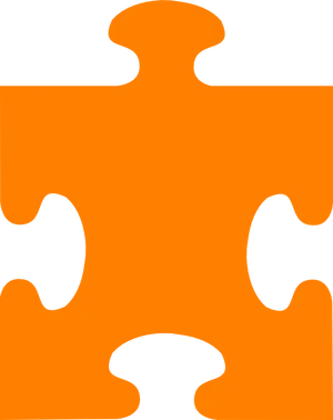 Single Orange Puzzle Piece PNG Image