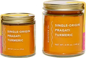 Single Origin Pragati Turmeric Jars PNG Image