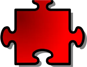 Single Red Puzzle Piece PNG Image