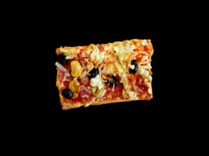Single Slice Pizza Black Background PNG image with transparent background