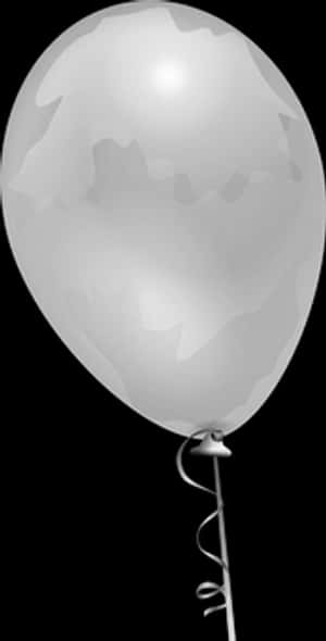 Single White Balloonwith String PNG