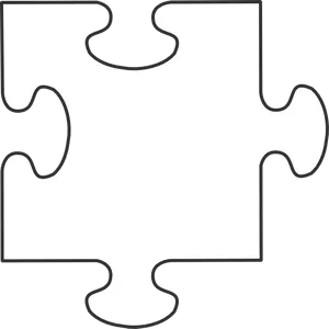 Single White Puzzle Piece PNG Image