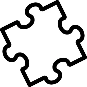 Single White Puzzle Piece PNG Image