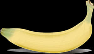 Single Yellow Banana Black Background PNG image with transparent background