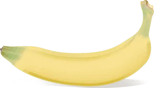 Single Yellow Banana Black Background PNG Image