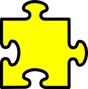 Single Yellow Puzzle Piece PNG Image