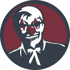 Sinister Clown Graphic PNG Image