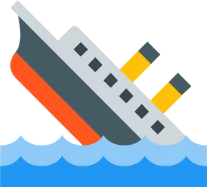 Sinking Titanic Illustration PNG Image