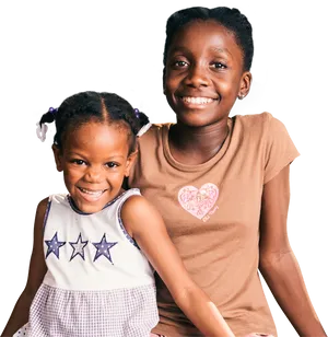 Sisters Smiling Together PNG Image