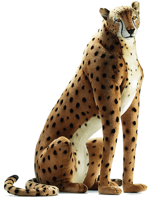 Sitting Cheetah Transparent Image - Life Size Cheetah Stuffed Animals, HD Png Download PNG image with transparent background