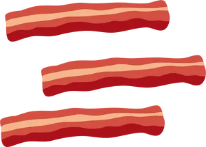 Sizzling Bacon Strips Illustration PNG Image