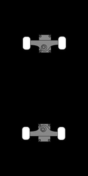 Skateboard Truckand Wheels Silhouette PNG with transparent background