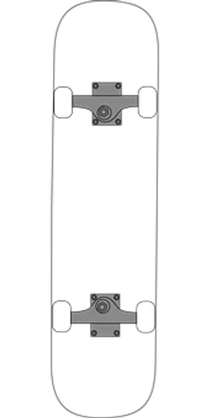 Skateboard Truckand Wheels Silhouette PNG Image