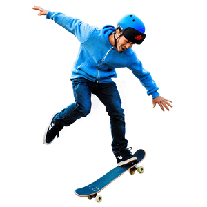 Skateboarder Jumping Trick PNG 06242024 PNG