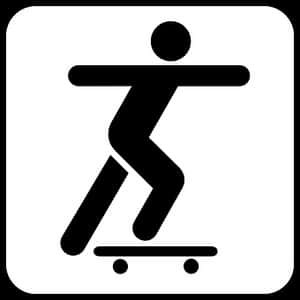 Skateboarding Pictogram PNG with transparent background