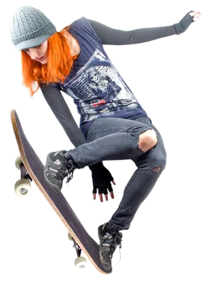 Skateboarding Trick Redhead Youth PNG Image