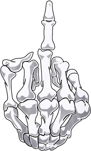 Skeletal Middle Finger Gesture PNG Image