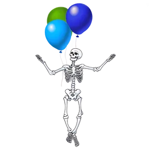 Skeleton Dancing With Balloons Png Jqx13 PNG Image