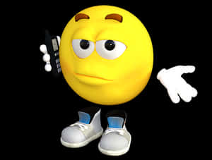 Skeptical Emoji With Phoneand Shoes PNG image with transparent background