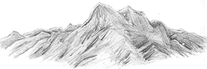 Sketch_of_ Mountain_ Range PNG Image