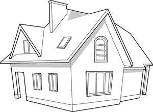 Sketchof Classic House Design PNG with transparent background
