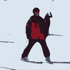 Skiier Readyto Descent.jpg PNG with transparent background
