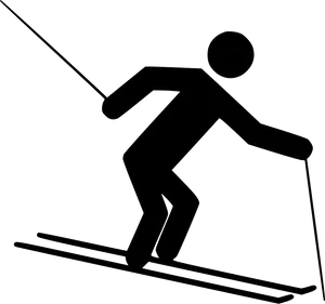 Skiing Silhouette Graphic PNG Image