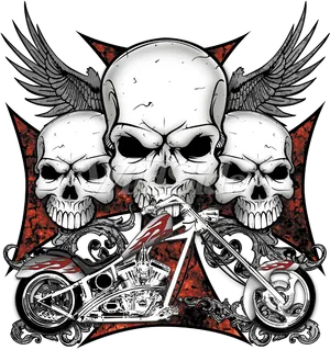 Skull_and_ Motorcycle_ Graphic PNG Image