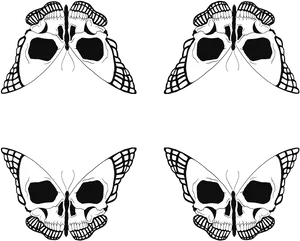 Skull Butterfly Pattern PNG Image