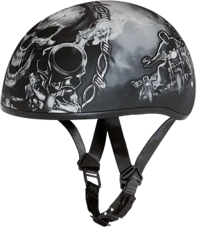 Skull Graphic Bicycle Helmet PNG Image