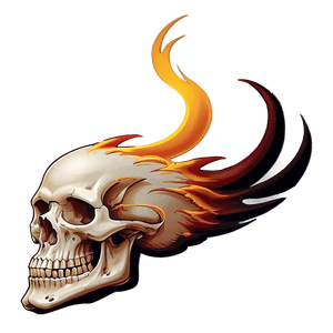 Skull with Flames PNG lgh4 PNG