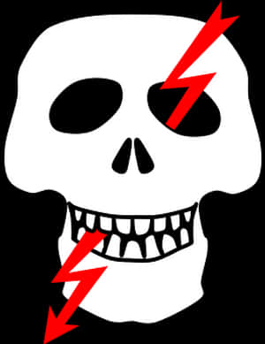 Skull_with_ Lightning_ Bolts PNG with transparent background