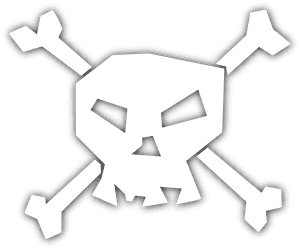 Skulland Crossbones Graphic PNG image with transparent background