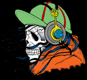 Skullin Hip Hop Attire PNG with transparent background