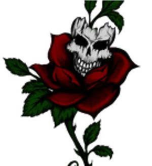 Skullin Rose Tattoo Design PNG Image