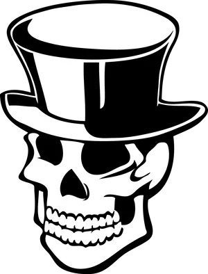 Skullin Top Hat Graphic PNG Image