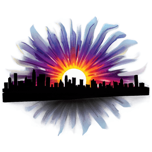 Skyline and Sun Rays PNG 30 PNG with transparent background