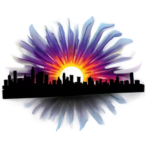 Skyline And Sun Rays Png 30 PNG Image