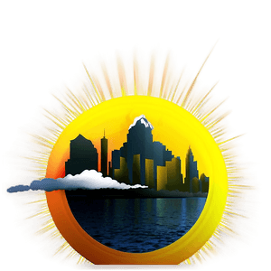 Skyline and Sun Rays PNG afg PNG with transparent background