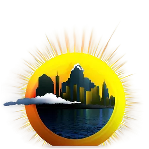 Skyline And Sun Rays Png Afg PNG Image