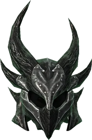 Skyrim Daedric Helmet Graphic PNG Image