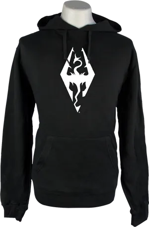 Skyrim Logo Black Hoodie PNG Image