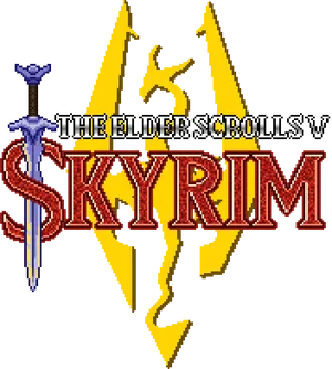 Skyrim Logo Pixel Art PNG Image