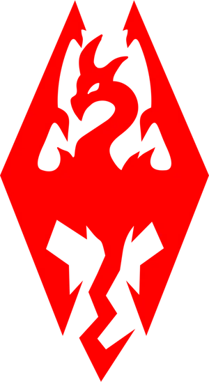 Skyrim Logo Redand Gray PNG Image