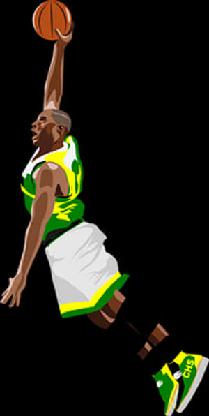 Slam Dunk Illustration PNG image with transparent background