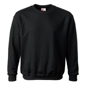 Sleek Black Crew Neck Sweatshirt Png Ydl PNG Image