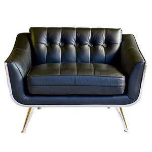 Sleek Black Leather Armchair Png Pgp PNG Image