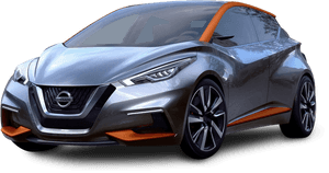 Sleek Gray Sports Car Concept PNG image with transparent background