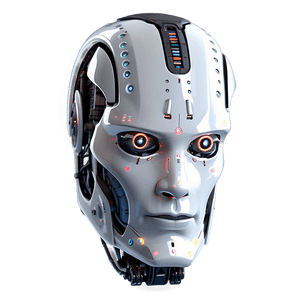 Sleek Robot Head Graphic PNG wol PNG